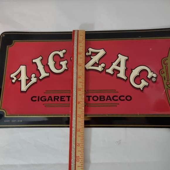Vintage Zig Zag Man Cigarette Tobacco Raised Tin Tacker Advertising Sign  24" - Picture 9 of 11